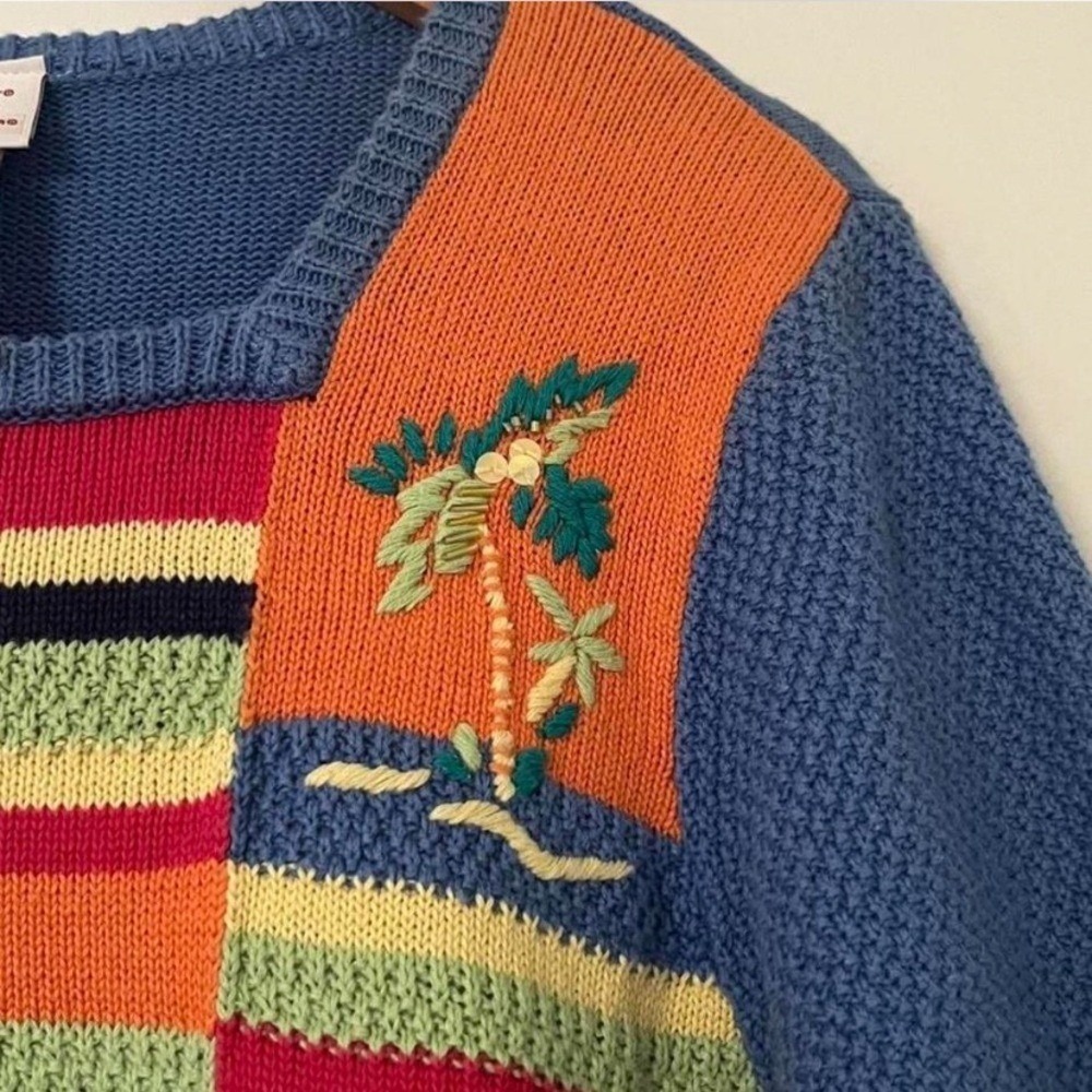 Koret Vintage Colorful Patchwork Sweater - Picture 7 of 8